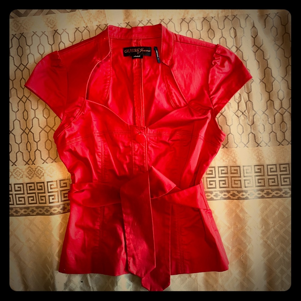 A beautiful top with buttons and belt from Guess.